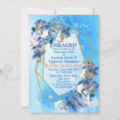 Illustrierte Moon-Blume-Verlobung Einladung (Vorderseite)