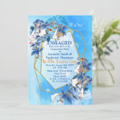 Illustrierte Moon-Blume-Verlobung Einladung (Stehend Vorderseite)