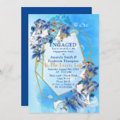 Illustrierte Moon-Blume-Verlobung Einladung (Vorne/Hinten)