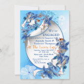 Illustrierte Moon-Blume-Verlobung Einladung (Vorderseite)