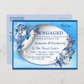 Illustrierte Moon-Blume-Verlobung Einladungspostkarte (Vorne/Hinten)