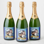 Illustrierte Moonblume Schaumweinetikett (Flaschen)