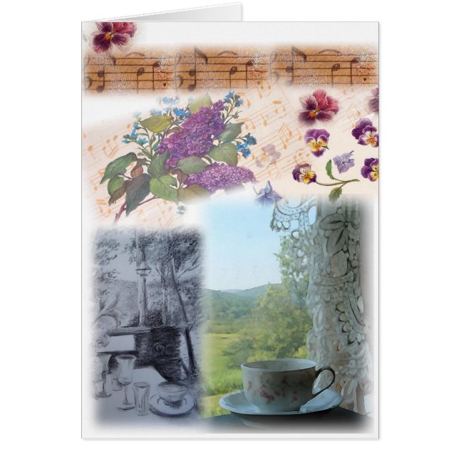 Illustrierte Musical Notes Teacup Collage (Vorne)