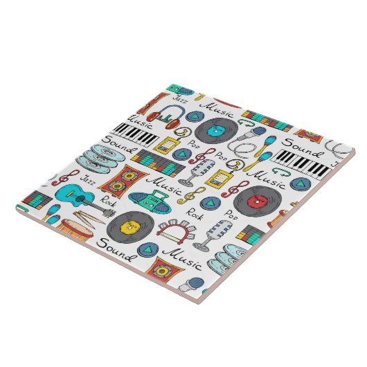 Illustrierte Musikobjekte Fliese (Seite)
