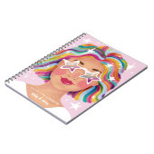 Illustrierte Niedliche Girl Rainbow Personalisiert Notizblock (Linke Seite)