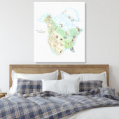Illustrierte Nordamerika-Landkarte Leinwanddruck (Insitu (Schlafzimmer))