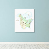 Illustrierte Nordamerika-Landkarte Leinwanddruck (Insitu (Holzboden))