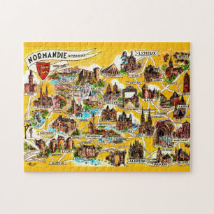 Illustrierte Normandie Frankreich Jigsaw Puzzle