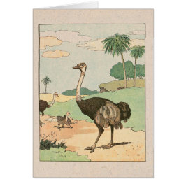 Illustrierte Notizkarte Ostrich Storykook