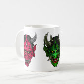 Illustrierte Oni-Dämonen Kaffeetasse (Vorderseite Links)