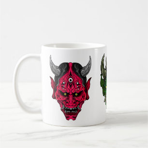 Illustrierte Oni-Dämonen Kaffeetasse