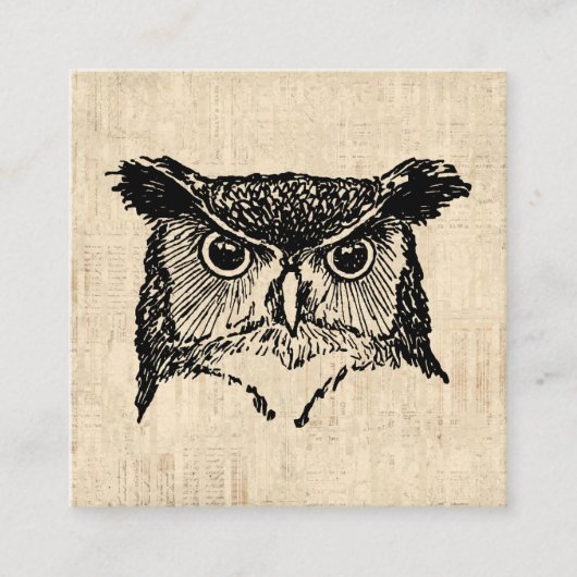 Illustrierte Owl Art Begleitkarte (Vorderseite)