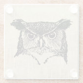 Illustrierte Owl Art Glasuntersetzer (Rückseite)