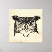 Illustrierte Owl Art Leinwanddruck (Vorderseite)