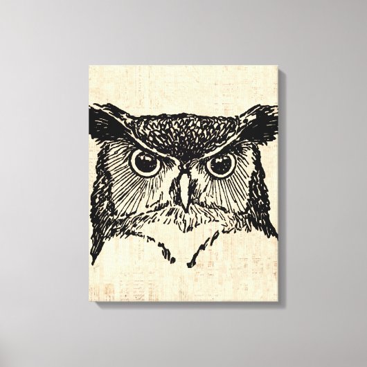 Illustrierte Owl Art Leinwanddruck (Vorderseite)