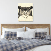 Illustrierte Owl Art Leinwanddruck (Insitu (Schlafzimmer))