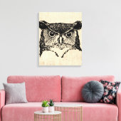 Illustrierte Owl Art Leinwanddruck (Insitu (Wohnzimmer))