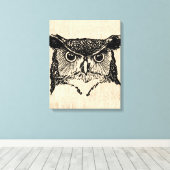 Illustrierte Owl Art Leinwanddruck (Insitu (Holzboden))