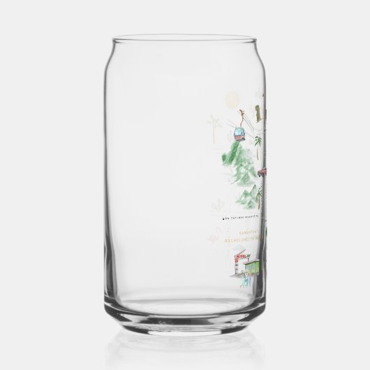 Illustrierte Palm Springs Map | Bachelorette Dosenglas (Vorderseite)