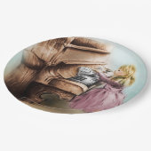 Illustrierte Papiertüte - Piano Girl Pappteller (Schrägansicht)