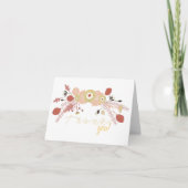 Illustrierte Peach Green Blume Dankeskarte (Vorderseite)