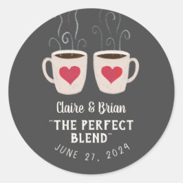 Illustrierte Perfect Blend Heart Tasse Gefallen Runder Aufkleber