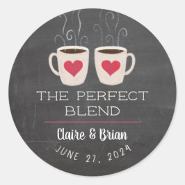 Illustrierte Perfect Blend Heart Tasse Gefallen Runder Aufkleber