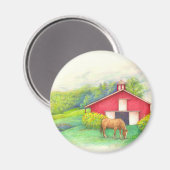 Illustrierte Pferdestall Magnet (Vorderseite/Rückseite)