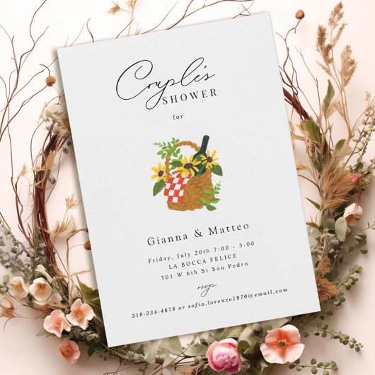 Illustrierte Picnic Basket Couples Dusche Einladung