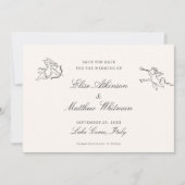 Illustrierte polnische Hochzeit speichert das Datu Save The Date (Vorderseite)