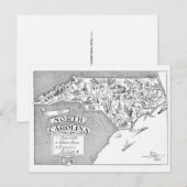 Illustrierte Postkarte aus North Carolina (Vorne/Hinten)