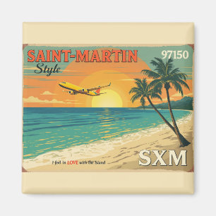 Illustrierte Postkarte “Saint-Martin SXM 97150” d Magnet
