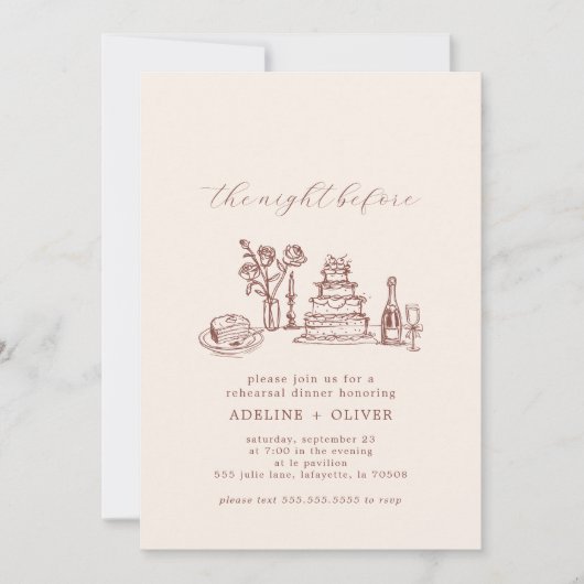 Illustrierte Probe - Abendessen Einladungen (Vorderseite)