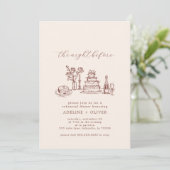 Illustrierte Probe - Abendessen Einladungen (Stehend Vorderseite)