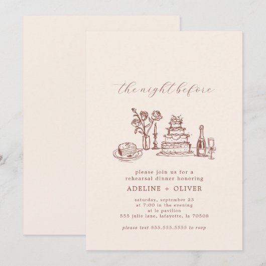 Illustrierte Probe - Abendessen Einladungen (Vorne/Hinten)