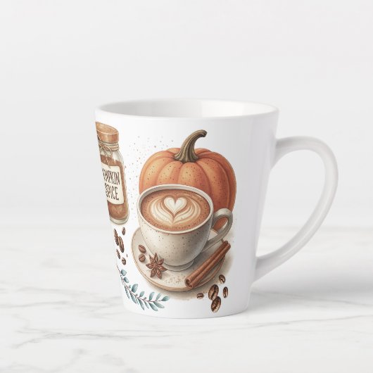 Illustrierte Pumpkin-Gewürze-Tasse Milchtasse (Rechts)