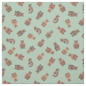 Illustrierte Quokkas auf Hellgrün Stoff (Muster)