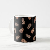 Illustrierte Quokkas auf Schwarz Kaffeetasse (Vorderseite Links)
