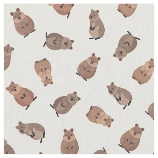 Illustrierte Quokkas auf Weiß Stoff (Nahaufnahme)