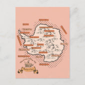 Illustrierte Reisekarte Antarktis Ankündigungspostkarte (Vorderseite)