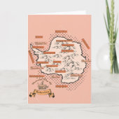 Illustrierte Reisekarte Antarktis Einladung (Vorderseite)