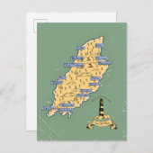 Illustrierte Reisekarte Einladungspostkarte (Vorne/Hinten)