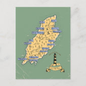 Illustrierte Reisekarte Einladungspostkarte (Vorderseite)