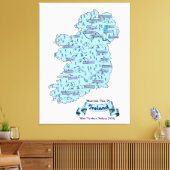 Illustrierte Reisekarte Irlands Leinwanddruck (Insitu (Wohnzimmer))