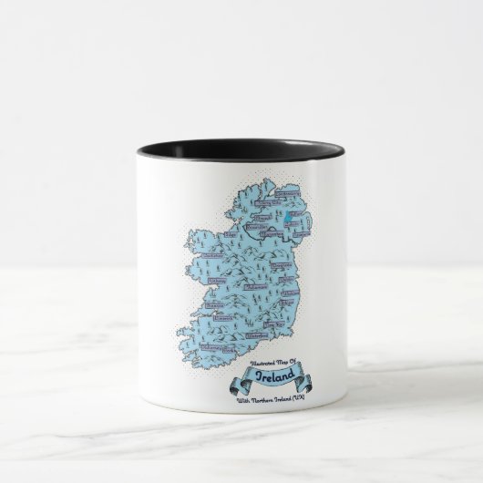 Illustrierte Reisekarte Irlands Tasse (Zentrum)