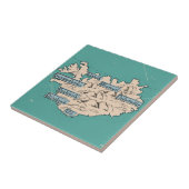 Illustrierte Reisekarte Island Fliese (Seite)