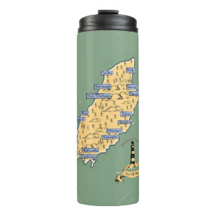 Illustrierte Reisekarte Isle Of Man Thermosbecher