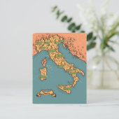 Illustrierte Reisekarte Italiens Ankündigungspostkarte (Stehend Vorderseite)
