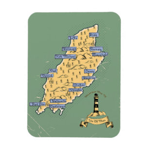 Illustrierte Reisekarte Magnet