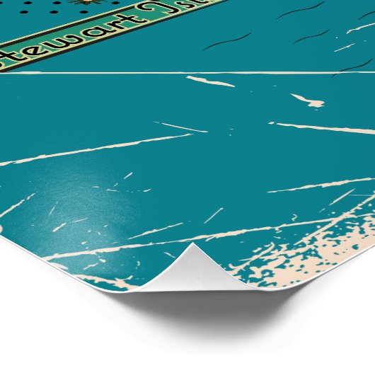 Illustrierte Reisekarte Neuseelands Poster (Ecke)